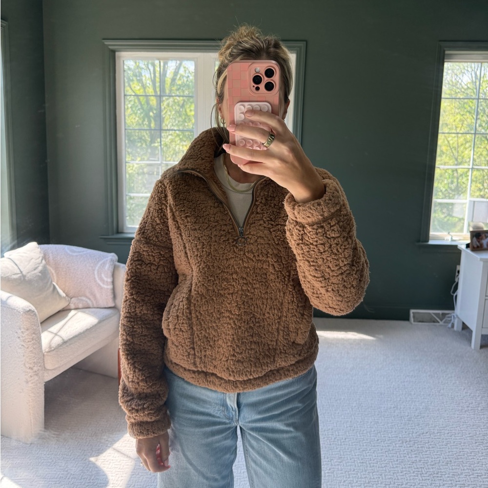 Abercrombie & Fitch Sherpa Quarter Zip